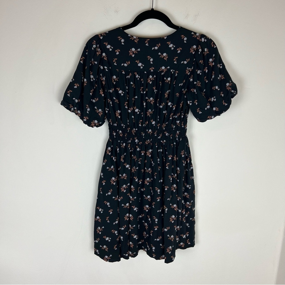 Madewell Challis Sophia Mini Dress in Woodland Floral Size XXS Black - Picture 7 of 9